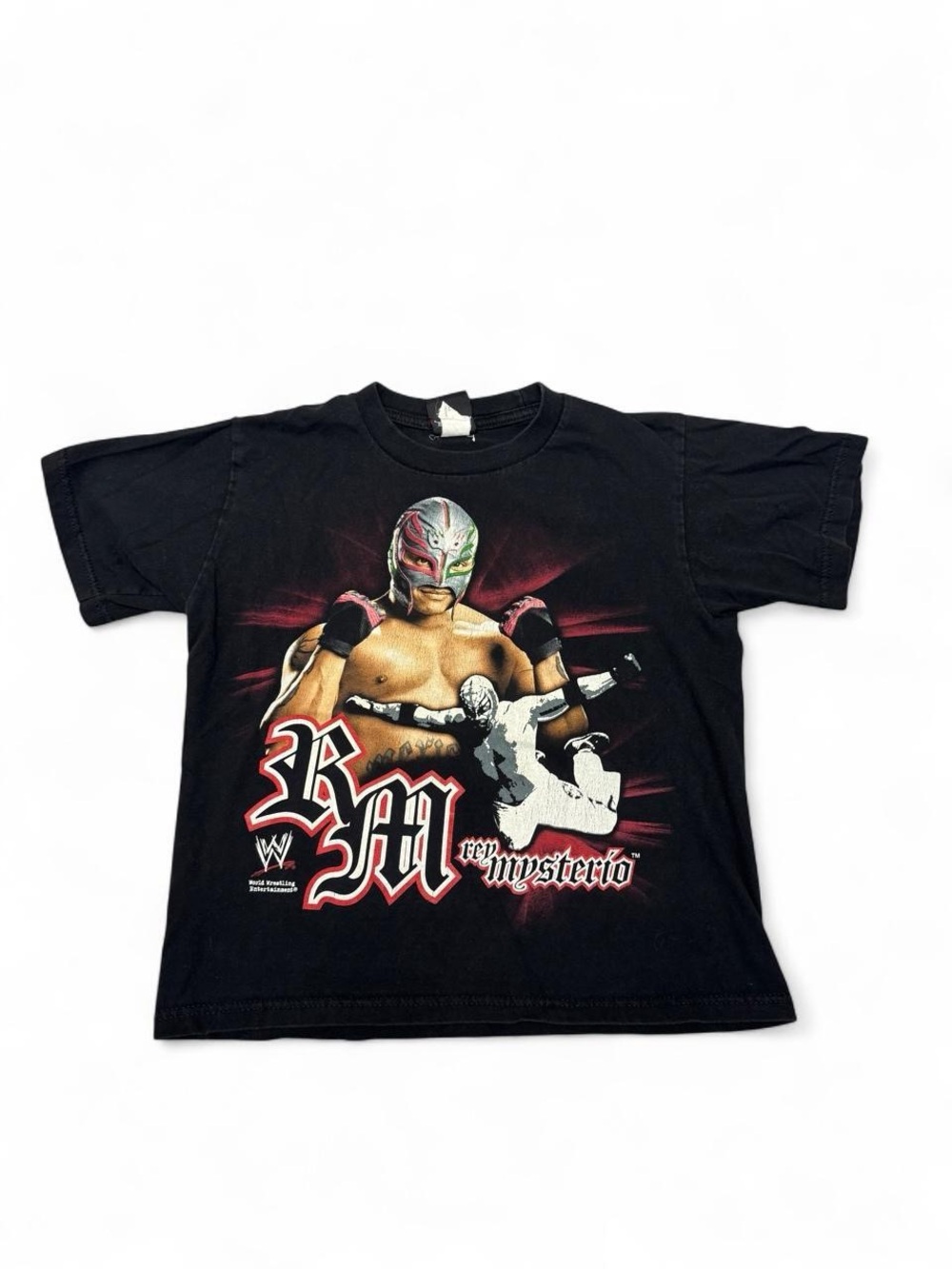 Vintage 2007 WWE Rey Mysterio wrestling tee black Y2K Youth Small